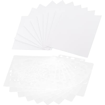 Lot de 9 pochoirs de peinture et de dessin mandala pour bricolage, fabrication de moules, fournitures d'artisanat white