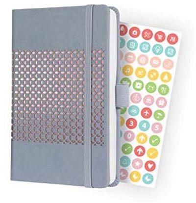 Wekelijkse Agenda 2022 A6 - Grijs - Hardcover met Stickerblad en Informatie - FSC-gecertificeerd