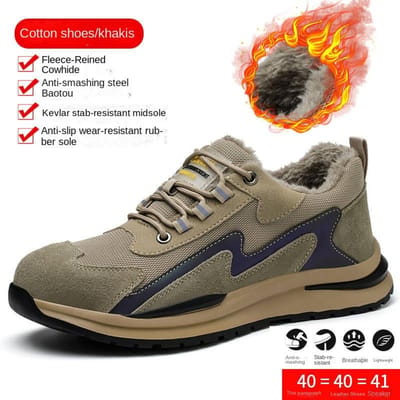 Chaussures de sécurité respirantes en coton Baotou, anti-écrasement et anti-perforation, légères, résistantes à l'usure et antidérapantes, chaussures d'assurance travail 45