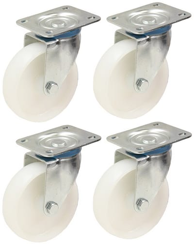80 mm (3 inch) nylon zwenkwielen – set zware zwenkwielen met een draagvermogen van 120 kg per stuk – set van 4