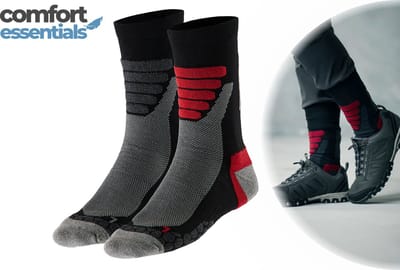 Comfort Essentials Wandelsokken All Weather 2-Pack – Wandelsokken Dames – Wandelsokken Heren – Wandel Sokken - Multi Zwart - Maat 35/38