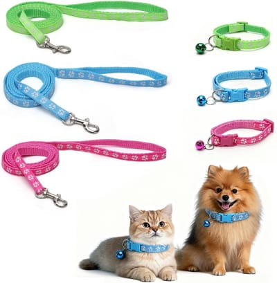 Verstelbare hondenriem voor kleine honden, lichtgewicht puppy accessoires, hondentuig en halsband set, 120 cm lang, ideaal voor puppy's en kleine honden