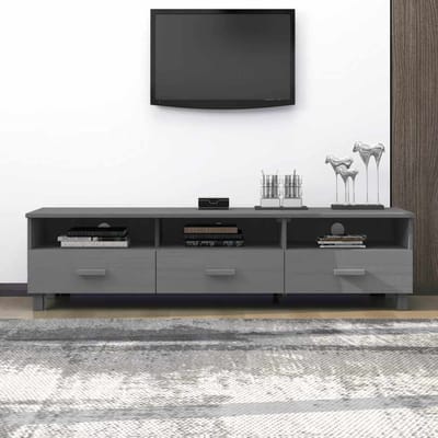 vidaXL - Tv-meubel - HAMAR - 158x40x40 - cm - massief - grenenhout - donkergrijs
