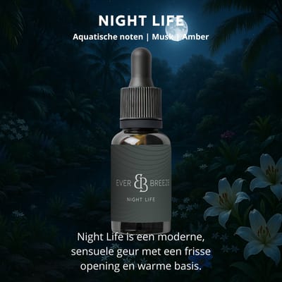 Ever-breeze Night Life - Auto Parfum - Sensuele Avondgeur met Aquatische Noten, Musk en Amber - Verleidelijke Unisex Auto Parfum - Perfect voor Speciale Avonden
