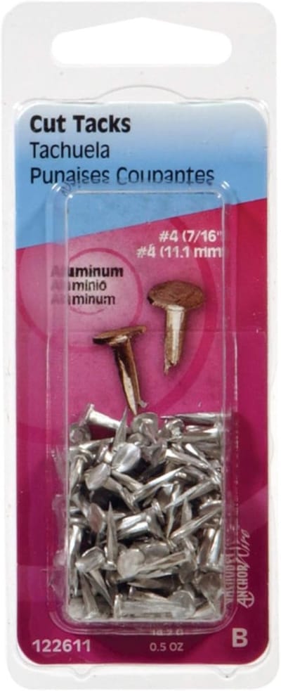 Aluminium Tack Nagels - Korte Spijkers - Tapijt Bevestigen - Platte Brede Kop - 0.5 Inch - Gecoat
