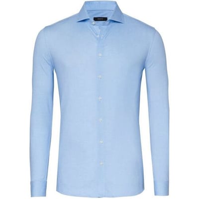 Desoto Luxury Overhemd Uni Color Minimal Texture Licht Blauw / male