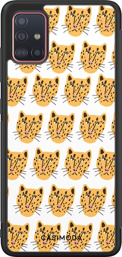 Casimoda® hoesje - Geschikt voor Samsung Galaxy A51 - Got My Leopard - Zwart TPU Backcover - Luipaardprint - Geel