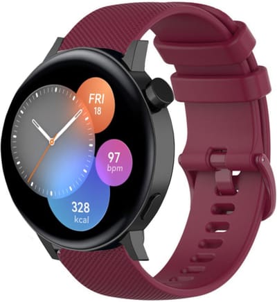 Strap-it Luxe siliconen bandje - geschikt voor Huawei Watch GT 2 42mm / GT 3 42mm / GT 3 Pro 43mm - donkerrood
