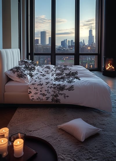 Heckettlane Dekbedovertrek Macey - Wit - Dekbedovertrek van 100% Katoen-Satijn - Dekbedovertrek 200x200-220 cm - Tweepersoons - Chicago