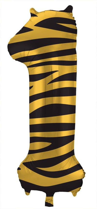 Folat - Folieballon Cijfer 1 Tiger Chic - 86 cm