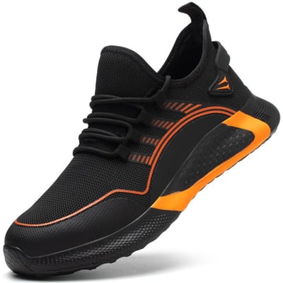 Anti-lek zomer ademende werksneakers met ijzeren neus Antislip werkschoenen Anti-smashing Lichtgewicht veiligheidsschoenen voor heren 36 black