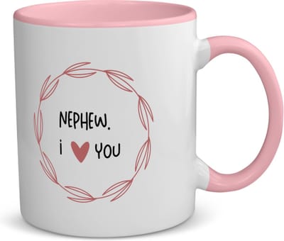 Akyol - nephew i love you koffiemok - theemok - roze - Neef - de liefste neef - verjaardagscadeau - verjaardag - cadeau - cadeautje voor neef - neef artikelen - kado - geschenk - gift - 350 ML inhoud