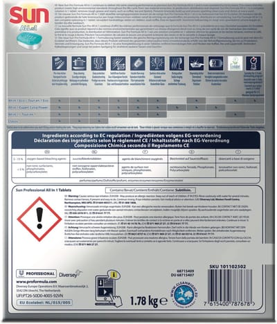 Sun Professional Vaatwastabletten All in 1 Pro Formula - 2 x 102 stuks - Voordeelverpakking