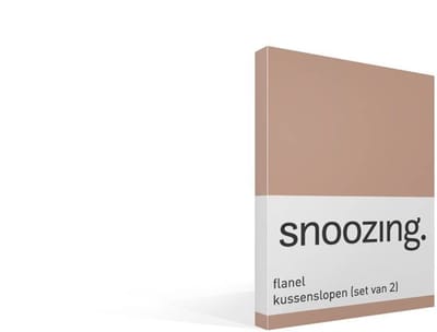 Snoozing flanel kussenslopen (set van 2) - Flanel - 40x60 cm - Mokka