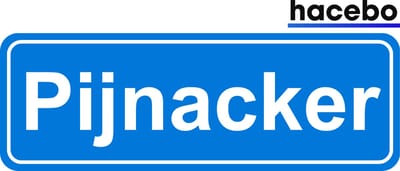 Hacebo - Plaatsnaam Sticker - 29x10 CM - Pijnacker sticker - Verkeersborden sticker - grappige cadeaus - Pijnacker