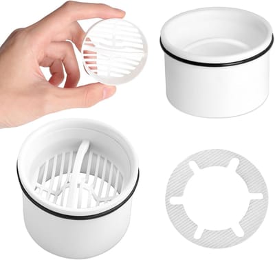 2 set haarzeef & duikbuis voor de douche, Compatibel met afvoergarnituren 6960, 6963, 6961, 6962, Haarzeef douche, Vervangende haarvanger haarfilter en zeef voor doucheafvoer sifon