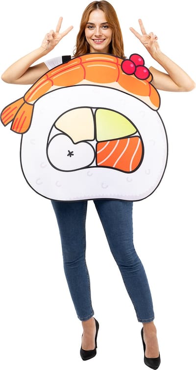 FUNIDELIA Sushi kostuum voor vrouwen en mannen - One Size - Zwart