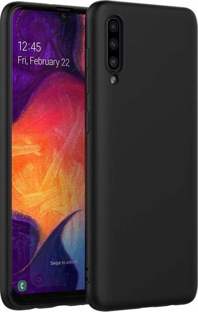 ShieldCase silicone case geschikt voor Samsung Galaxy A50 - silicone back cover - bescherming tegen vallen & stoten - zwart