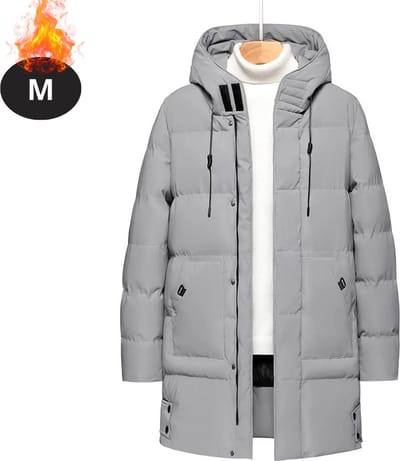 Livano Luxe Winterjas - Parka - Heren - Winter - Jas - Volwassen - Stijlvol - Met Capuchon - Grijs - M