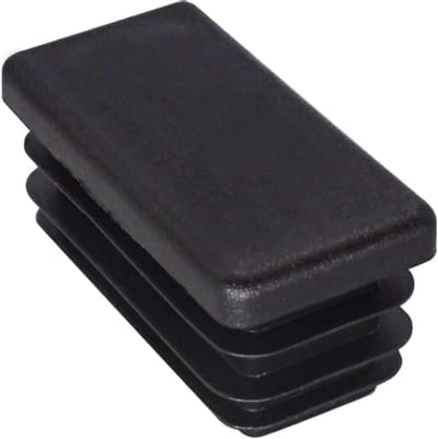 Rechthoekige Plastic Dopjes - Pijp Afsluitdoppen - Afwerking en Bescherming - UV Bestendig - 20 x 50 mm - Zwart