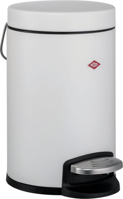WESCO Kosmetik 133 Afvalbakje | Pedaalemmer | 3 Liter | Metaal - Mat wit | Make-up Afvalemmer