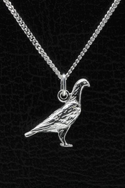 Zilveren Duif ketting hanger - groot