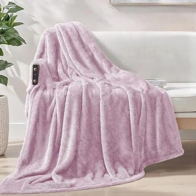 Zachte Flanellen Plaid - Grote Fleece Deken van 127 x 178 cm in Lila en Paars