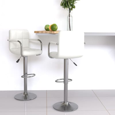 vidaXL - Barstoelen - 2 - st - kunstleer - wit