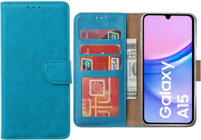 Hoesje geschikt voor Samsung Galaxy A15 5G/4G hoesje - Arara bookcase- Blauw