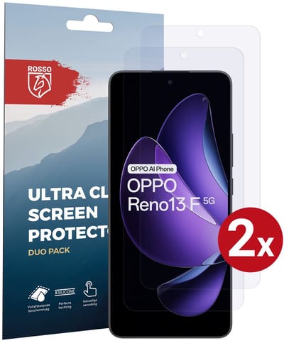 Rosso Screen Protector Geschikt voor Oppo Reno 13 F | Ultra Clear Duo Pack | TPU Folie | Case Friendly Beschermfolie | 2 Stuks