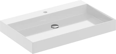 Ben Manzano wastafel mineraal, 80,7x51,6x9,6 cm 1 bak 1 kraangat Glans wit