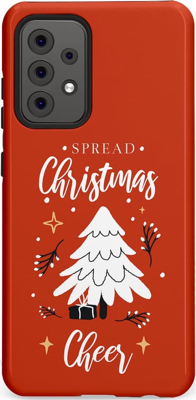 Casetastic hoesje geschikt voor Samsung Galaxy A52 (2021) 5G / Samsung Galaxy A52 (2021) 4G - Dubbellaagse bescherming - Verspreid het Kerstfeest - Fashion Case - Terracotta