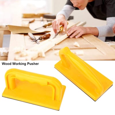 Dailygoods - Duwstok voor houtzaag - Ergonomisch duwblok - Veilig en praktisch - Geel - Houtbewerking - Ondersteunt nauwkeurig zagen - Geschikt voor r...
