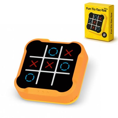 Niba® Elektronisch Tic Tac Toe Spel - Oranje – Interactief LED Lichtspel met Geluid - Memory & Reactie Spel voor Kinderen - Draagbaar Educatief Speelgoed