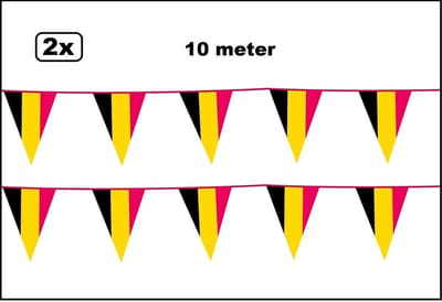 20 meter vlaggenlijn Belgie - 2x 10 meter - Landen EK WK Curaçao festival thema feest fun