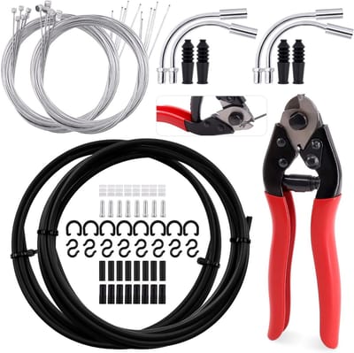 Complete 73-delige Fietsremkabel Huis Kit met Remlijn, V-vormige Kabelgids, en Kabelsnijder voor Race- en Mountainbikes
