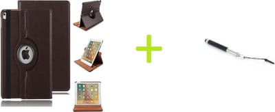 Geschikt voor Apple iPad Air 4 (2020) 10.9 inch Multi Stand Case - 360 Draaibaar Tablet hoesje - Tablethoes - Bruin +  Stylus