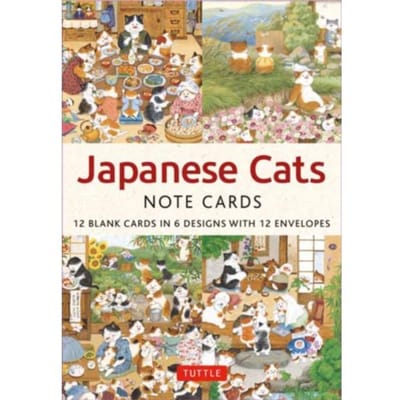 Japanese Cats - 12 Blank Note Cards: In 6 Original Illustrations By Setsu Broderick With 12 Envelopes - Setsu Broderick