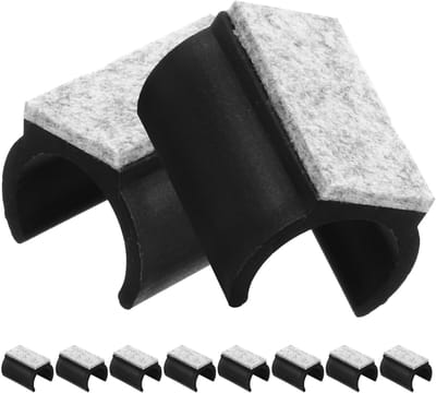 Stoelpoot Pads - Meubelbeschermers Vilt - Vloeren Beschermen - U-Vormig Ontwerp - 10 Stuks - Zwart