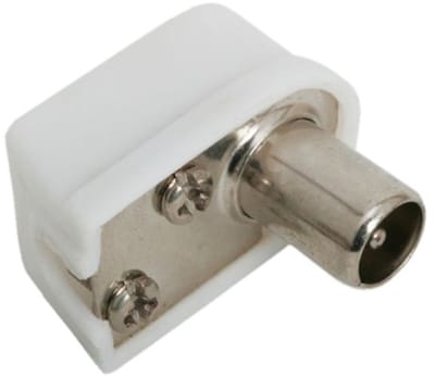 10x TV Coax Stekker 90° Haaks – Mannelijke Coax Plug – Compacte Antenne Connector met Kunststof Behuizing - 10 Stuks [05003]
