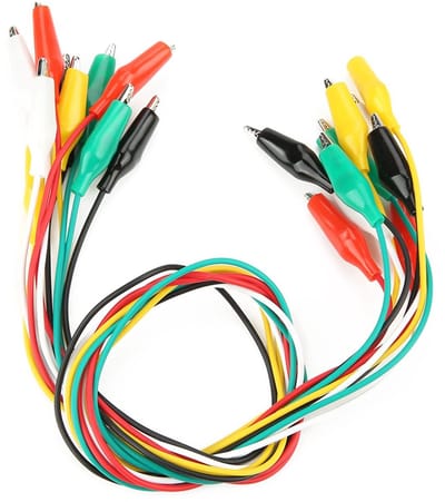 Dailygoods - Crocodile Clips - Testkabels - Dubbelzijdige Klemmen - 50cm - Elektrische Tests - Geschikt voor Diversen - 10 Stuks