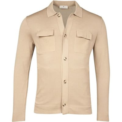 Thomas Maine Vest Overshirt Button Cardigan Single Knit Beige / male