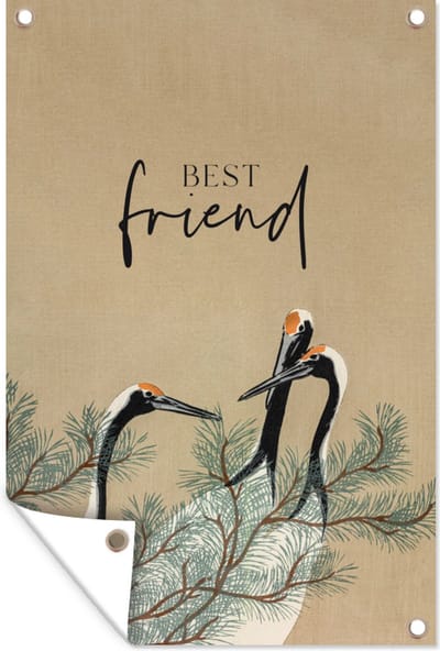 Muurdecoratie Best friend - Quotes - Spreuken - Vrienden - BFF - 120x180 cm - Tuinposter - Tuindoek