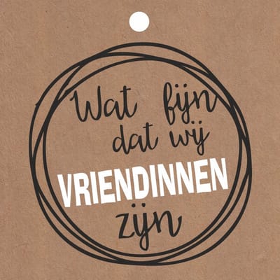 Luxe Bloemenkaartjes - Wenskaarten - Cadeaukaart - Bruin - Vriendinnen - 7x7cm - 20 Stuks - Met Boorgaatje