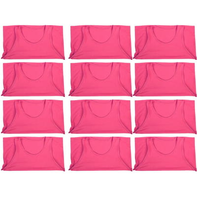 12 stuks Grote Mesh Ademende Kinderen Voetbal Training Oefenvest Rozerood Gratis Maat pink
