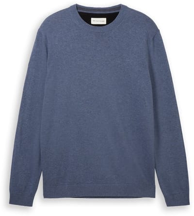 Tom Tailor - Gebreide trui van katoen - Maat XL - vintage indigo blue melange