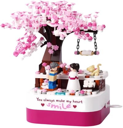 Jaki Bonsai Romantische Japanse bloemen tuin | Botanical Sakura Kersenbloesem | Classic bloemenpracht modelbouw | Muziekdoos niet compatibel met lego | Icons Creator speelgoed mega bouwpakket voor kinderen & volwassenen | 449 bloks | Valentijn cadeau