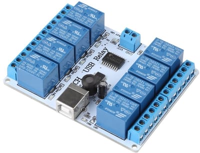 OmGoods - Dailygoody - 8 Channel Relay Control - USB Module - Voor Automatisering - 12V - Geschikt voor Robotica - Innovatieve Controle