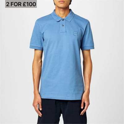 Boss Polo-shirt voor heren met Passenger Box-logo (Licht Blauw)
