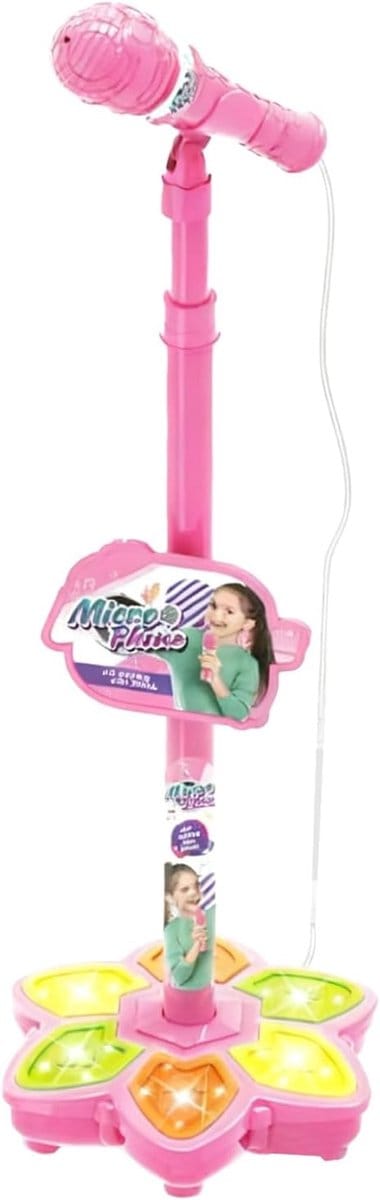 Speelgoedmicrofoon Kinderen - Draadloze Zangaccessoires - Thuis Optreden - Met Kleurrijke Lampen - 6 x 21.5 cm